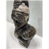 Image 2 : African Two Head Soap Stone Carved Sculpture 4L x 3.5W x 12H