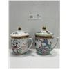 Image 1 : Vintage Chinese Cups w/Lids Hand Painted