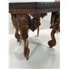 Image 2 : Vintage Antique Indian Carved Wooden Elephant Sidetable With Repaired Leg, 15D x 15H