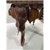 Image 3 : Vintage Antique Indian Carved Wooden Elephant Sidetable With Repaired Leg, 15D x 15H