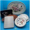 Image 1 : Assortment Of Dessert Plates,Clay Dish, Floaral Serving Tray