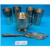 Image 1 : Antique Silver Plated Goblet, And Pewter Dishware