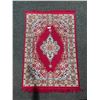 Image 1 : Indian Area Rug 60" x 39" Red Decorative Wool Carpet