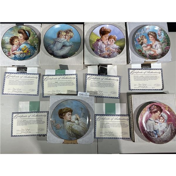Brenda Burke Mothers Day Limited Edition Plates "Bonds of Love" W/Certificates of Authenticity QTY6