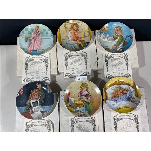 John McClelland Limited Edition Plate Collection "Becky's Day" W/Certificate's of Authenticity QTY6
