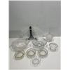 Image 1 : Collection Glass Bowls, Trays and Dishes - Plate stand not included for display only