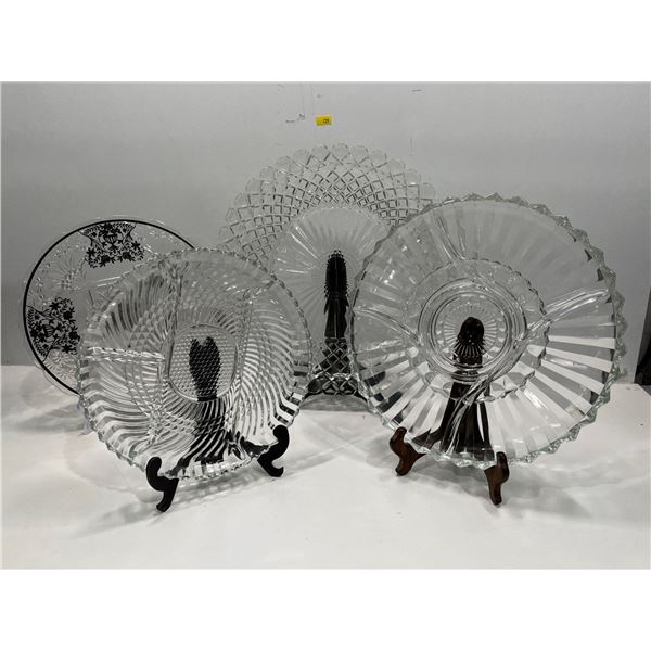 Assorted Collection of Decorative Serving Trays - stands not included for display only