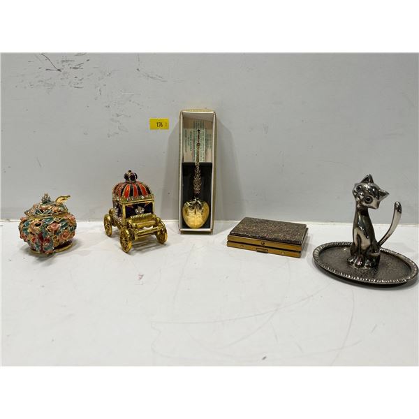 Decorative Gold Plated Items includes Anointing Spoon, Compact, and more