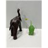 Image 2 : Wood and Jade Elephant Figures