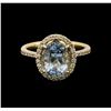 Image 2 : 14KT Yellow Gold 2.62 ctw Aquamarine and Diamond Ring