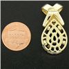 Image 5 : 14k Solid Yellow Gold Pear Shaped Cabochon Bezel Black Onyx Teardrop "X" Pendant