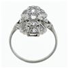 Image 7 : Antique Art Deco 14K White Gold 0.60 ctw Diamond Unique Open Milgrain Dinner Rin