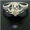 Image 6 : Antique Art Deco 20k White Gold Diamond and Sapphire Engagement Ring