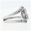 Image 6 : 14K White Gold 1.01 ctw Marquise & Round Cut Diamond Milgrain Wide Open Split Ri