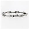 Image 3 : Fancy 14K White Gold 0.72 ctw Diamond Section & Triple Twisted Wire Link Bracele