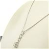 Image 3 : NEW 14k White Gold 16" 0.67 ctw 3 Round Brilliant Diamond Dangle Pendant Necklac