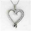 Image 5 : 14K White Gold 16" .20 ctw Round Pave Diamond Petite Heart Slide Pendant Necklac