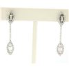 Image 1 : NEW 18k White Gold 0.95 ctw Round Baguette Diamond Drop Dangle Marquise Earrings