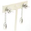Image 5 : NEW 18k White Gold 0.95 ctw Round Baguette Diamond Drop Dangle Marquise Earrings