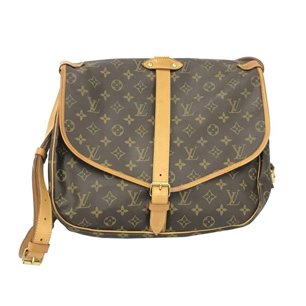 Louis Vuitton Brown Monogram Canvas Leather Saumur 35 cm Crossbody Bag