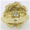 Image 5 : QUALITY Vintage 18K Gold 1.30 ctw Diamond Tiered Textured Cluster Cocktail Ring