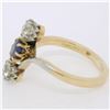 Image 5 : Antique Edwardian 14K Gold Platinum 1.61 ctw Mine Cut Diamond Sapphire Bypass Ri