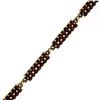 Image 2 : Antique Gilded Silver 6.30 ctw Old Round Cut Bohemian Garnet 8" Tennis Bracelet