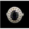 Image 2 : 14KT White Gold 3.57 ctw Sapphire and Diamond Ring