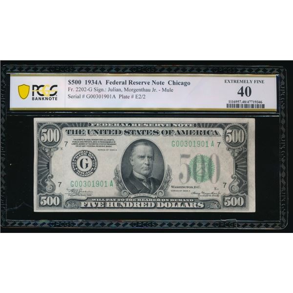 1934A $500 Chicago FRN PCGS 40