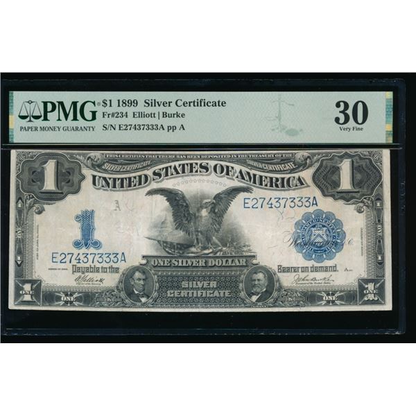 1899 $1 Black Eagle Silver Certificate PMG 30