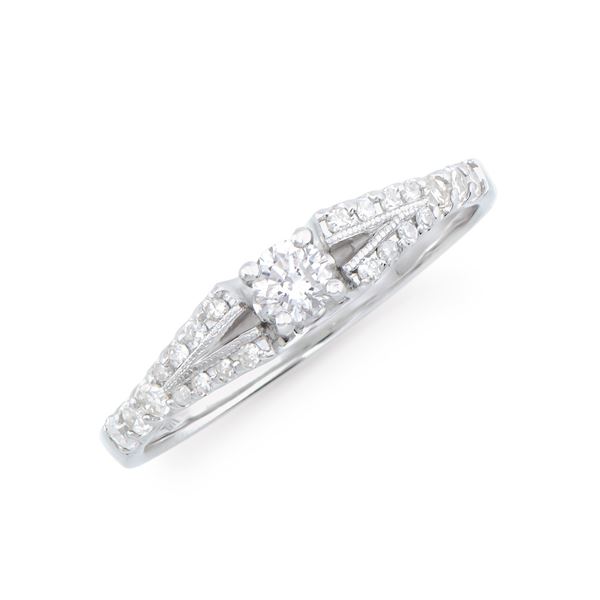 14KT White Gold 0.40ctw Diamond Ring
