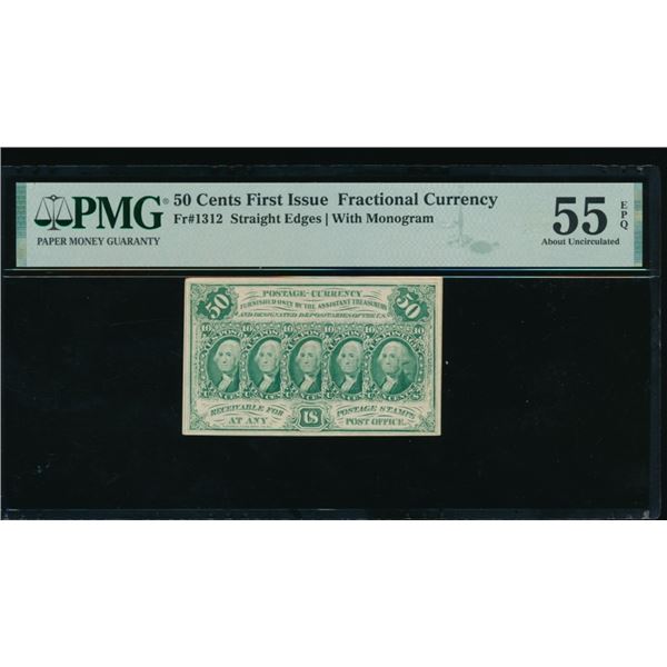 50 Cent First Issue Fractional PMG 55EPQ