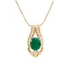 Image 1 : Plated 18KT Yellow Gold 4.00ct Green Agate and White Topaz Pendant with Chain