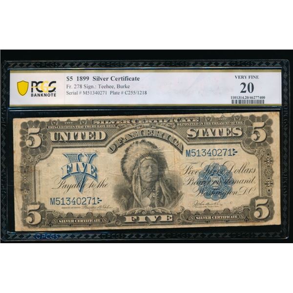1899 $5 Chief Silver Certificate PCGS 20