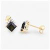 Image 2 : 14KT Yellow Gold 1.66ctw Green Tourmaline and White Diamond Earrings