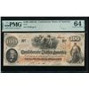Image 1 : 1862-63 $100 T-41 Confederate PMG 64
