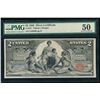 Image 1 : 1896 $2 Educational Silver Certificate PMG 50
