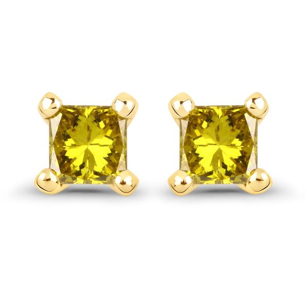 14KT Yellow Gold 0.25ctw Yellow Diamond Earrings