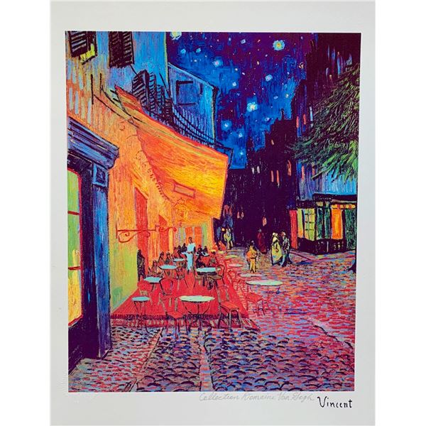 Terrace Cafe by Vincent Van Gogh Estate Signed Giclee