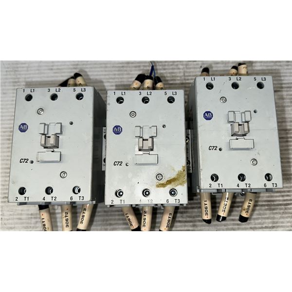 Lot of (3) Allen Bradley #100-C72D*00 Series B Contactors