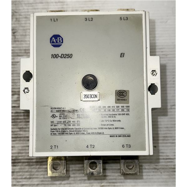 Allen Bradley #100-D250 Contactor