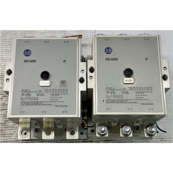 (2) Allen Bradley #100-D250 Contactor