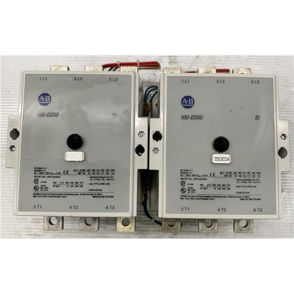 (2) Allen Bradley #100-D250 Contactor