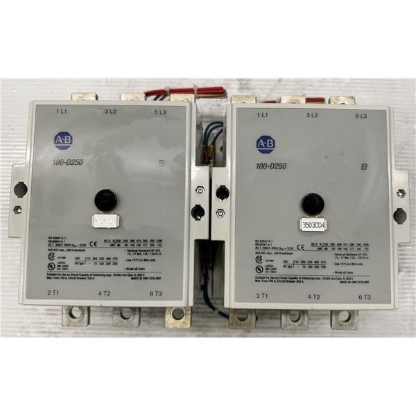 (2) Allen Bradley #100-D250 Contactor