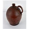 Image 2 : Antique Redware Ovoid Stoneware Handled Jug