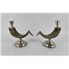 Image 2 : Silver Plated Ram Ram Horn Candlesticks