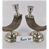 Image 6 : Silver Plated Ram Ram Horn Candlesticks