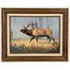Image 1 : Jerome Johnson Elk Oil on Canvas Painting