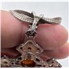 Image 3 : Sterling Silver Amber Celtic Cross Necklace