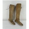 Image 2 : Suede Leather Knee High Moccasins